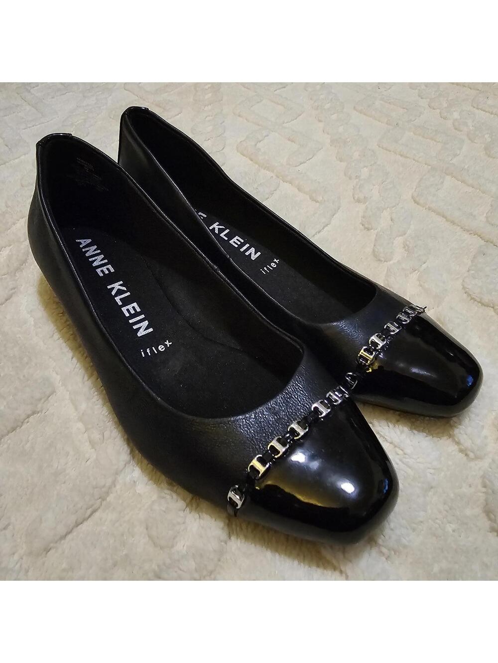 Anne Klein iflex Black Flats 8 NWOT